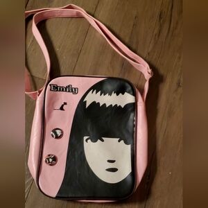 Emily The Strange bag crossbody bag, with original pins,ballet bag, 10.5"/8"/2.5